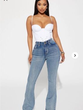 Fashion Nova High-Rise Light Blue Flare Jeans